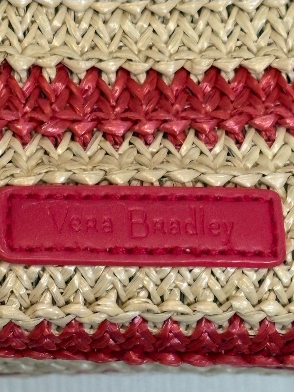 Vera Bradley Striped Straw Tote Tropical Embroidery Large Shoulder Bag Beach - Picture 3 of 6